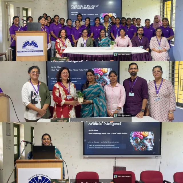 Psychology Dept organizes session on ‘Psychology in the age of Artificial Intelligence’.#psychology #ai #mescollegegoa #education #artificialintelligence
